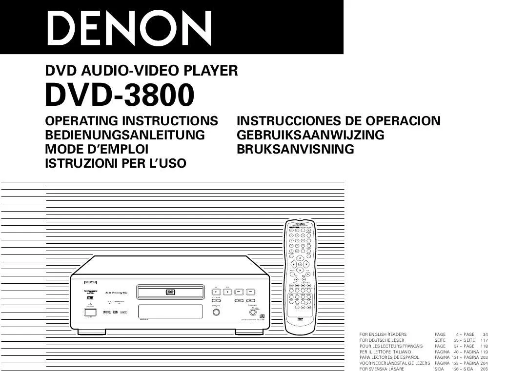 Mode d'emploi DENON DVD-3800