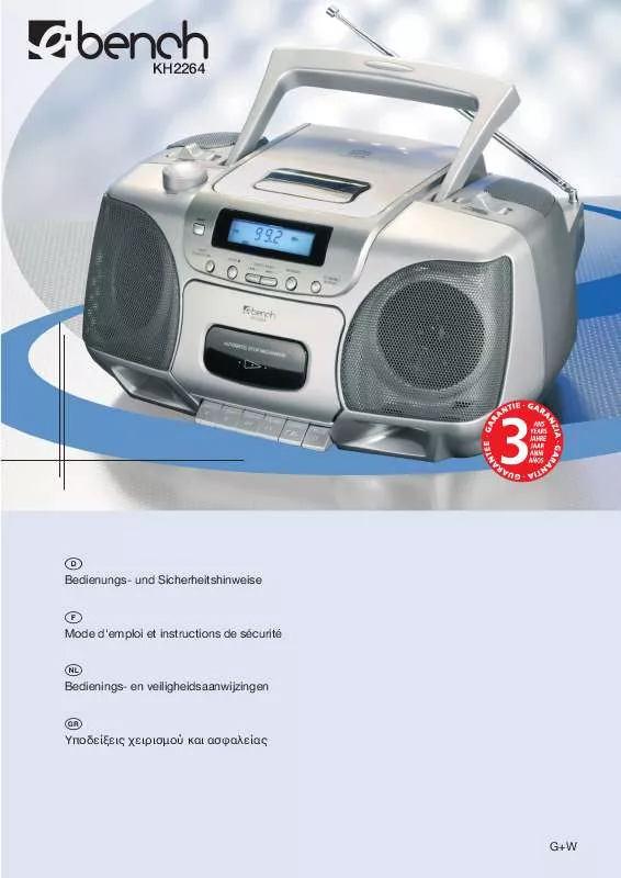 Mode d'emploi EBENCH KH 2264 CD RADIO CASSETTE RECORDER
