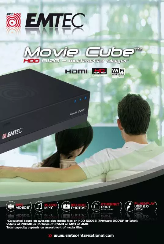 Mode d'emploi EMTEC HDD MOVIE CUBE Q120