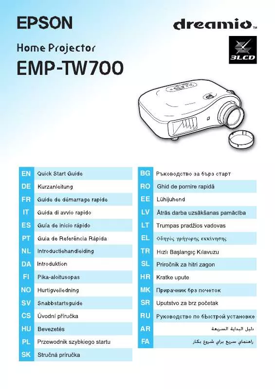 Mode d'emploi EPSON EMP-TW700