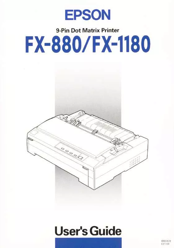 Mode d'emploi EPSON FX-1180