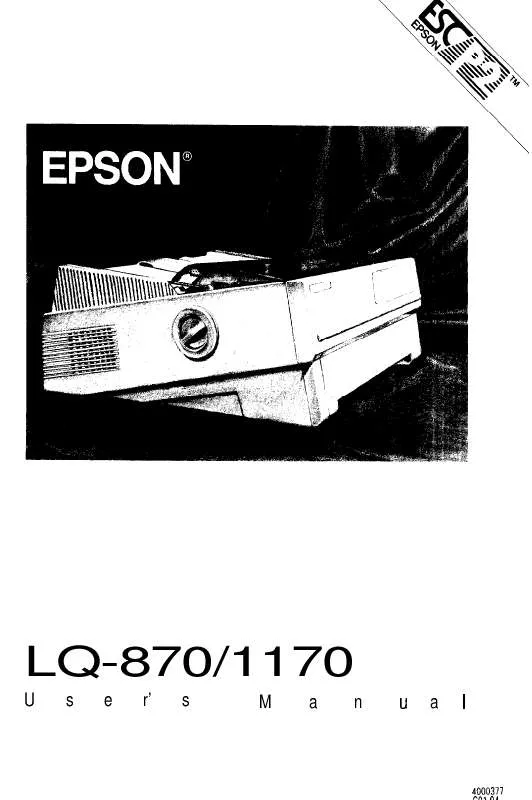 Mode d'emploi EPSON LQ-870