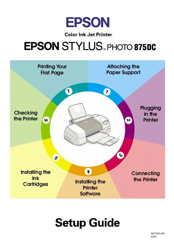 Mode d'emploi EPSON STYLUS PHOTO 875DC