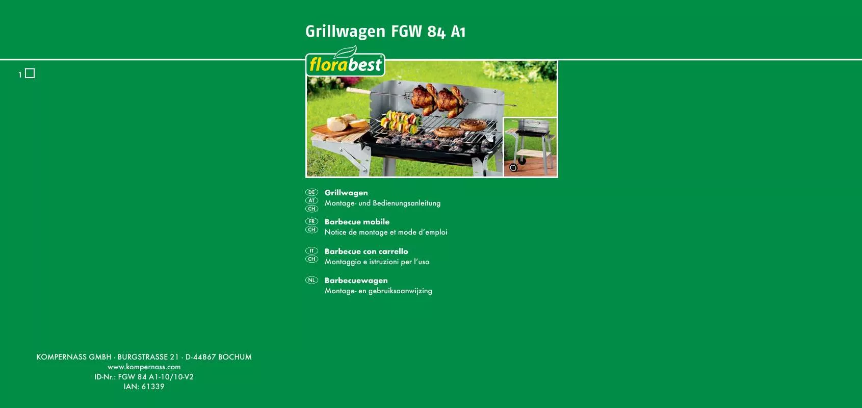 Mode d'emploi FLORABEST FGW 84 A1 TROLLEY BARBECUE