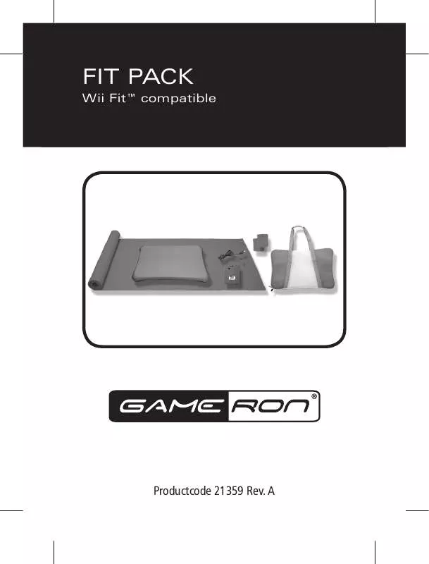 Mode d'emploi GAMERON FIT PACK
