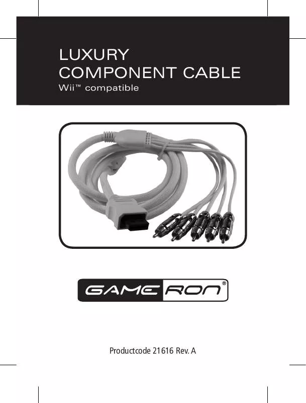 Mode d'emploi GAMERON LUXURY COMPONENT CABLE