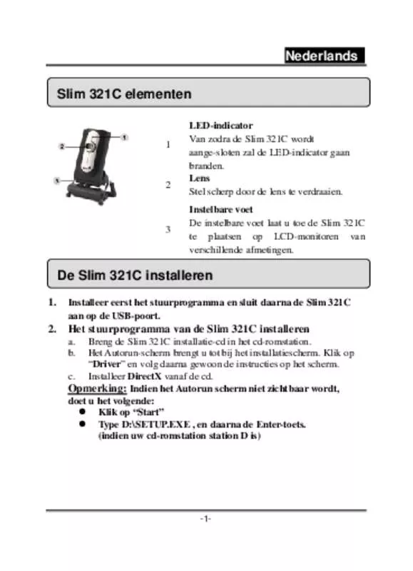 Mode d'emploi GENIUS SLIM 321C