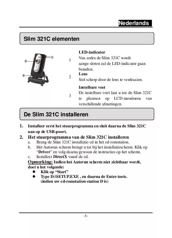 Mode d'emploi GENUIS SLIM 321C