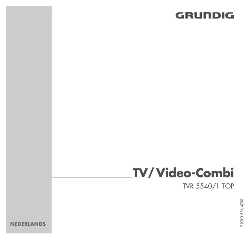 Mode d'emploi GRUNDIG TVR 5540/1 TOP
