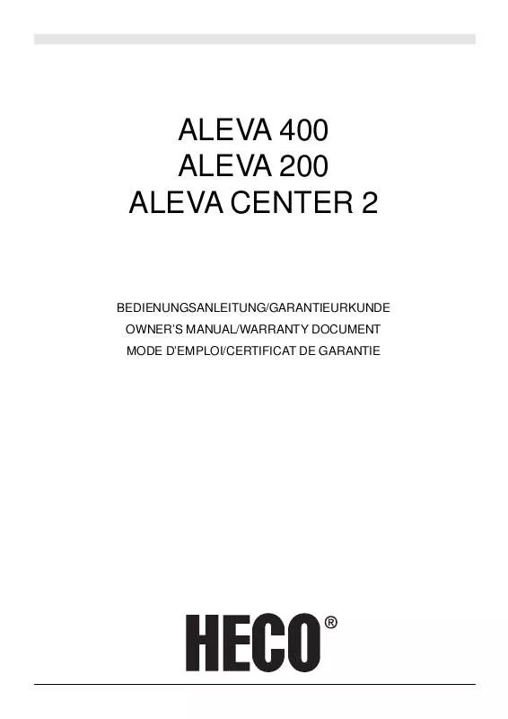 Mode d'emploi HECO ALEVA 200