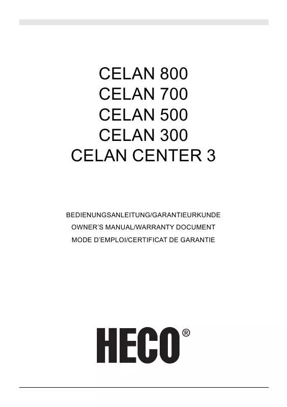 Mode d'emploi HECO CELAN 300