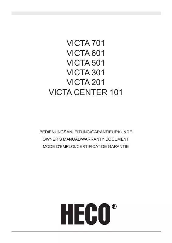 Mode d'emploi HECO VICTA 601
