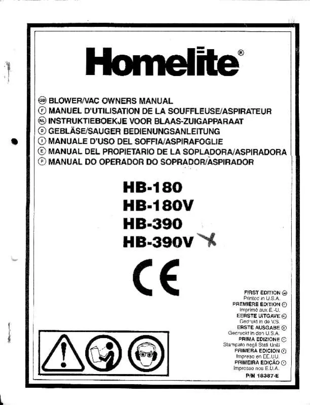Mode d'emploi HOMELITE HB-390VI