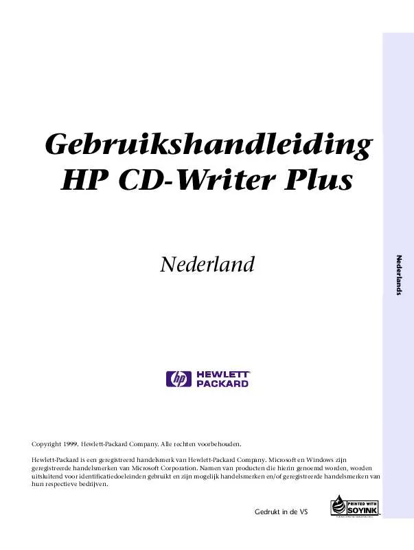 Mode d'emploi HP CD-WRITER 8200