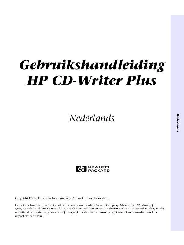 Mode d'emploi HP CD-WRITER PLUS INTERNAL 9200I DRIVE