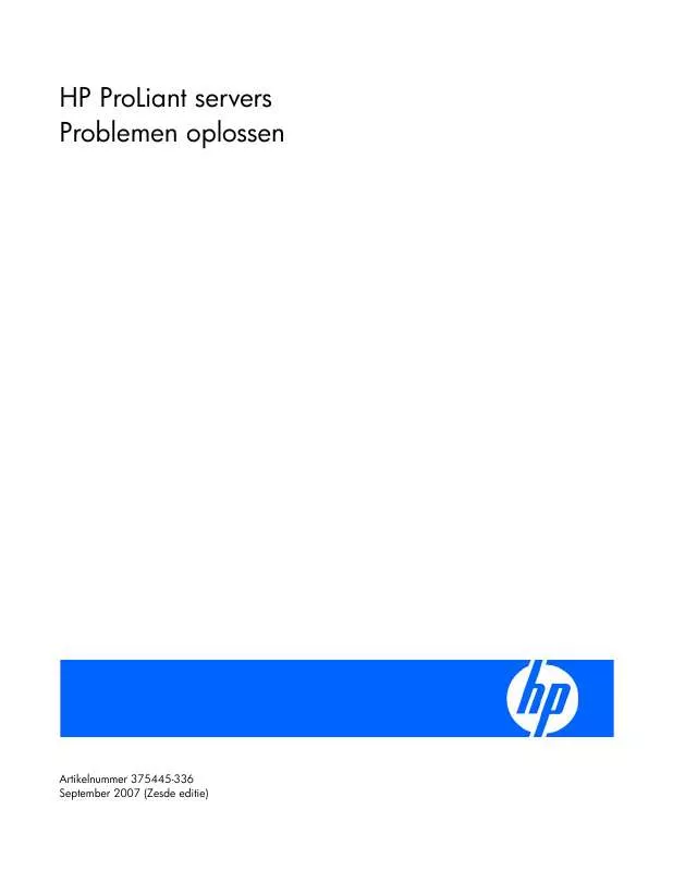 Mode d'emploi HP PROLIANT DL380 SERVER