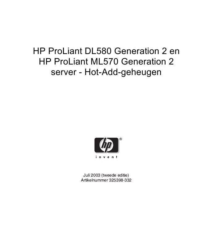 Mode d'emploi HP PROLIANT ML570 G2 SERVER