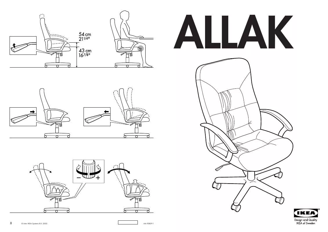 Mode d'emploi IKEA ALLAK BUREAUSTOEL LEER/KUNSTLEER