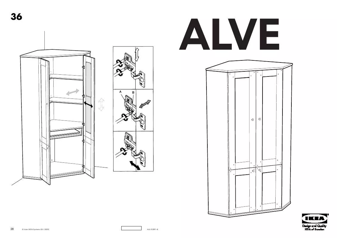 Mode d'emploi IKEA ALVE HOEKBUREAU 88X88 CM