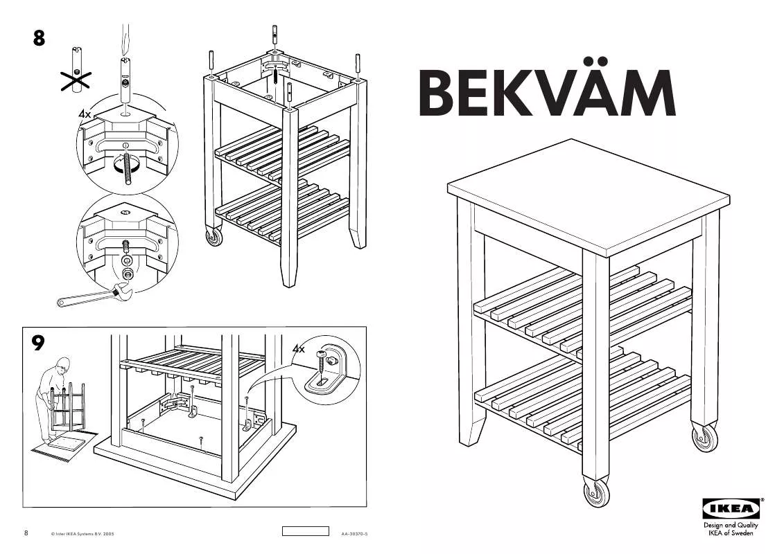 Mode d'emploi IKEA BEKVÄM ROLTAFEL 60X50 CM