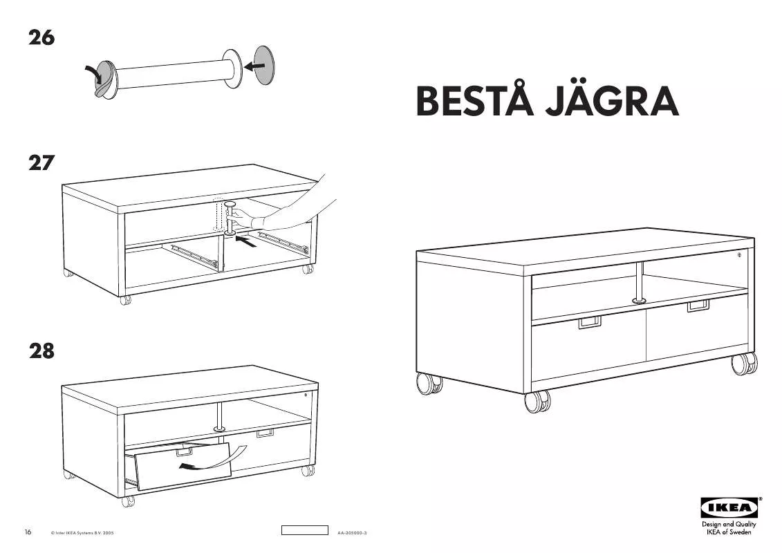 Mode d'emploi IKEA BESTÅ JÄGRA TV-MEUBEL/WIELEN 120X60 CM