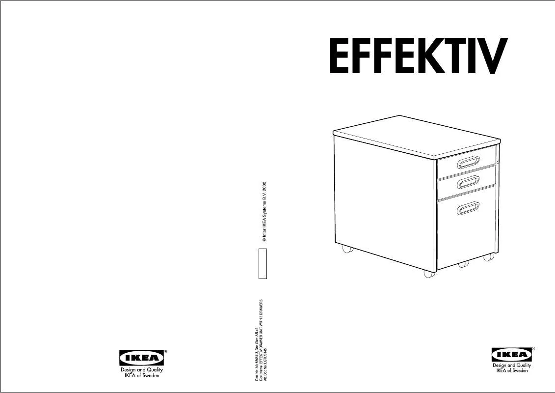 Mode d'emploi IKEA EFFEKTIV LADEBLOK MET 3 LADES OP WIELEN