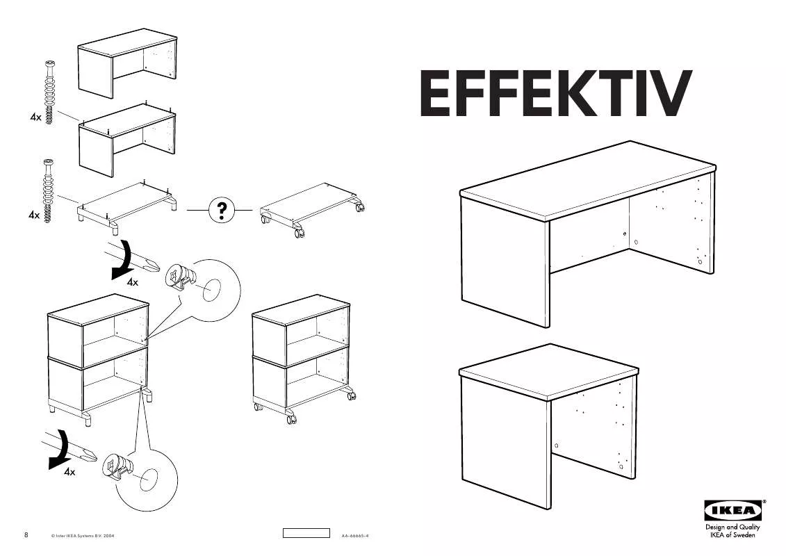 Mode d'emploi IKEA EFFEKTIV OPBOUWDEEL LAAG 85 CM