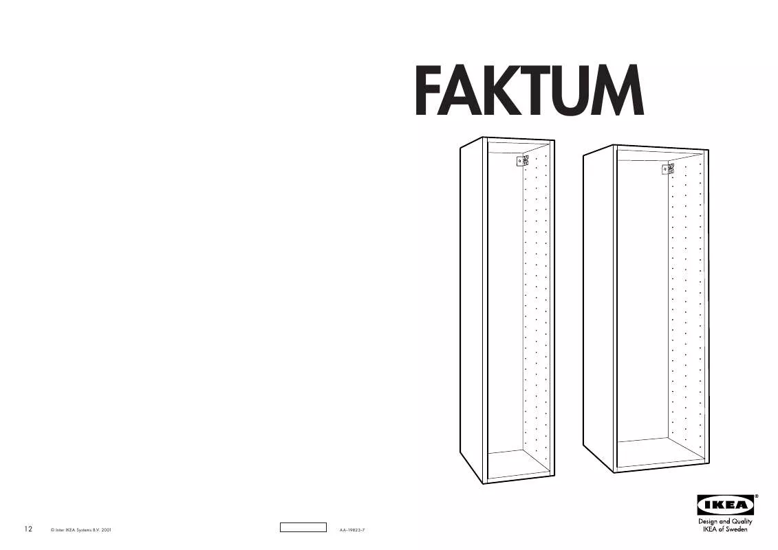 Mode d'emploi IKEA FAKTUM HOGE KAST 60X195 CM