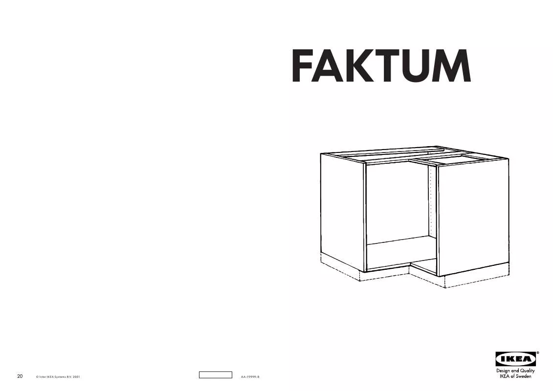 Mode d'emploi IKEA FAKTUM ONDERHOEKKAST 90X90 CM