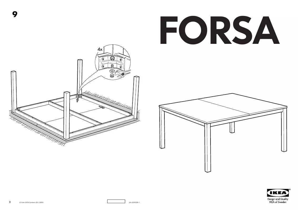 Mode d'emploi IKEA FORSA EETTAFEL 150X150 CM