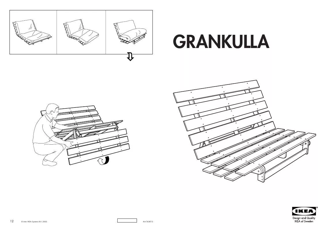 Mode d'emploi IKEA GRANKULLA FUTON SLAAPBANK 140X110X80 CM