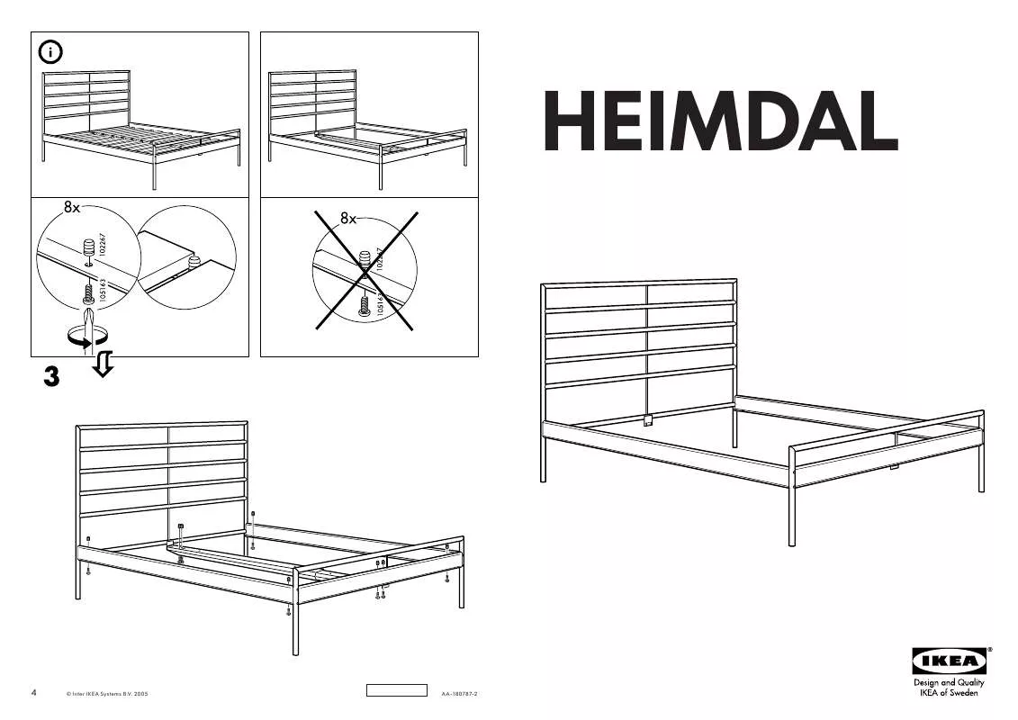 Mode d'emploi IKEA HEIMDAL BEDFRAME 140X200 CM