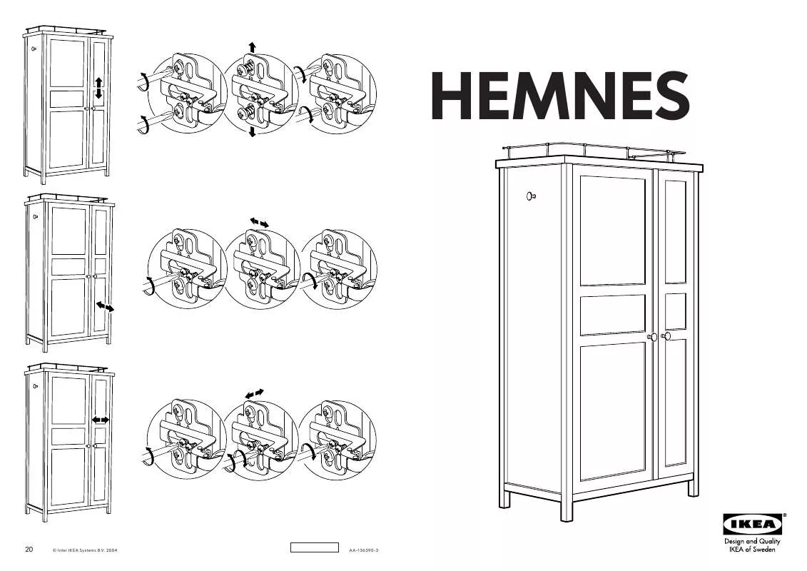 Mode d'emploi IKEA HEMNES GARDEROBEKAST 106X56X200 CM