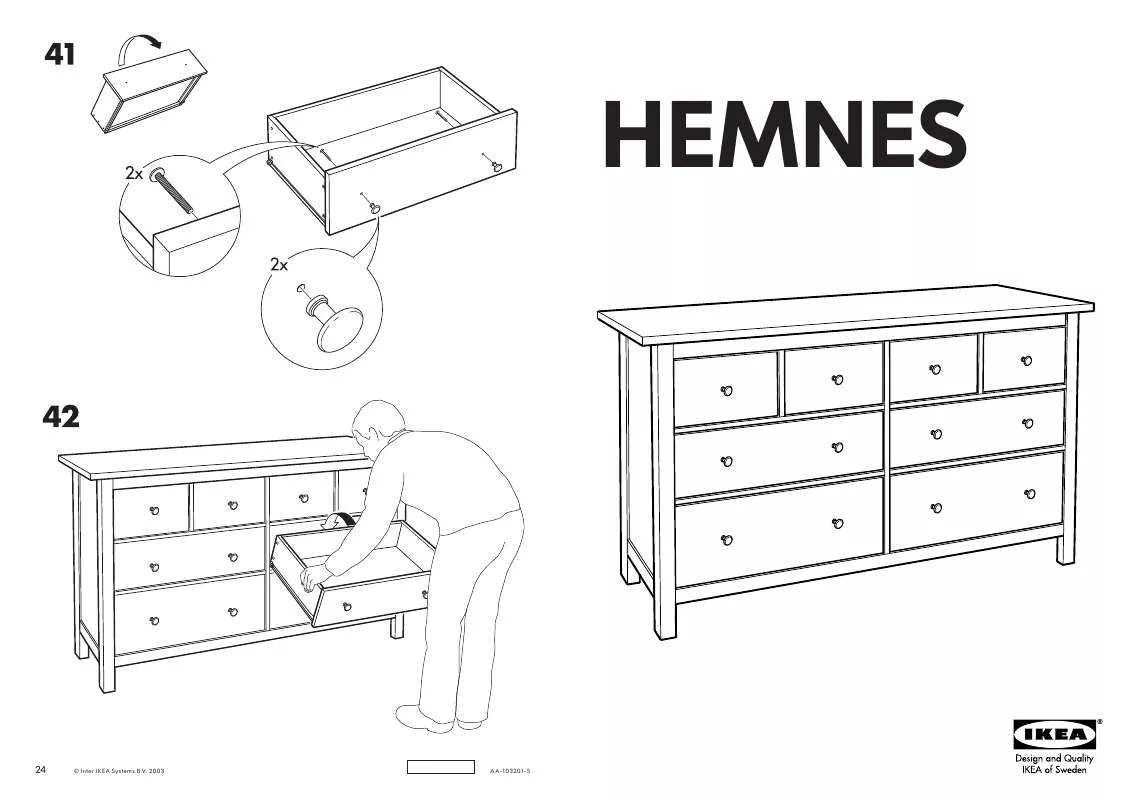 Mode d'emploi IKEA HEMNES LADEKAST 8 LADES 162X97 CM