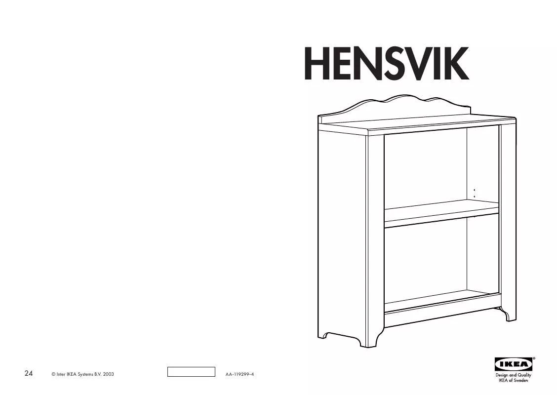 Mode d'emploi IKEA HENSVIK BOEKENKAST 70X95 CM