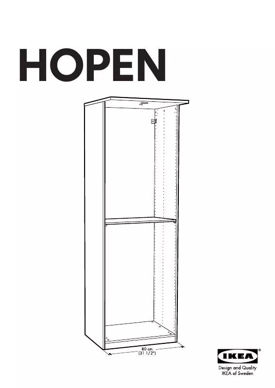 Mode d'emploi IKEA HOPEN GARDEROBEKAST 80X60X236 CM