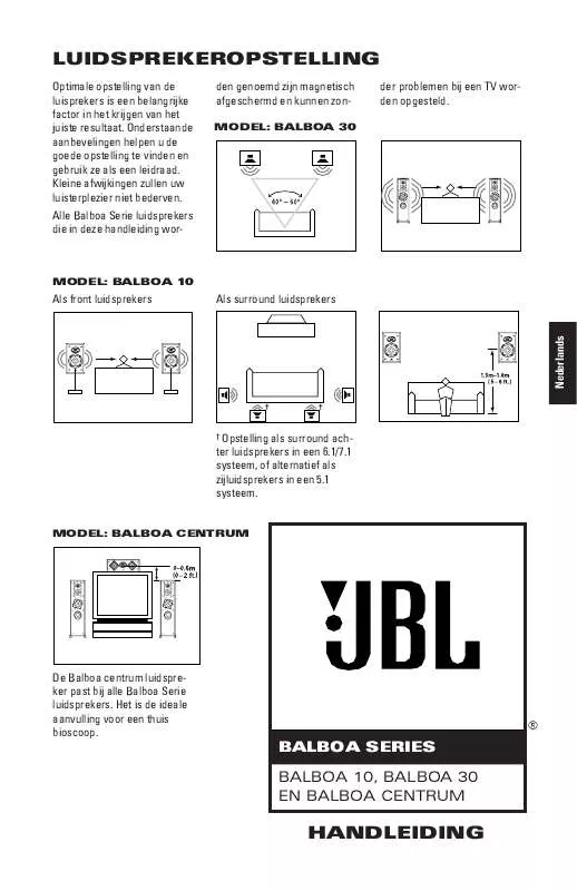 Mode d'emploi JBL BALBOA CENTER (220-240V)