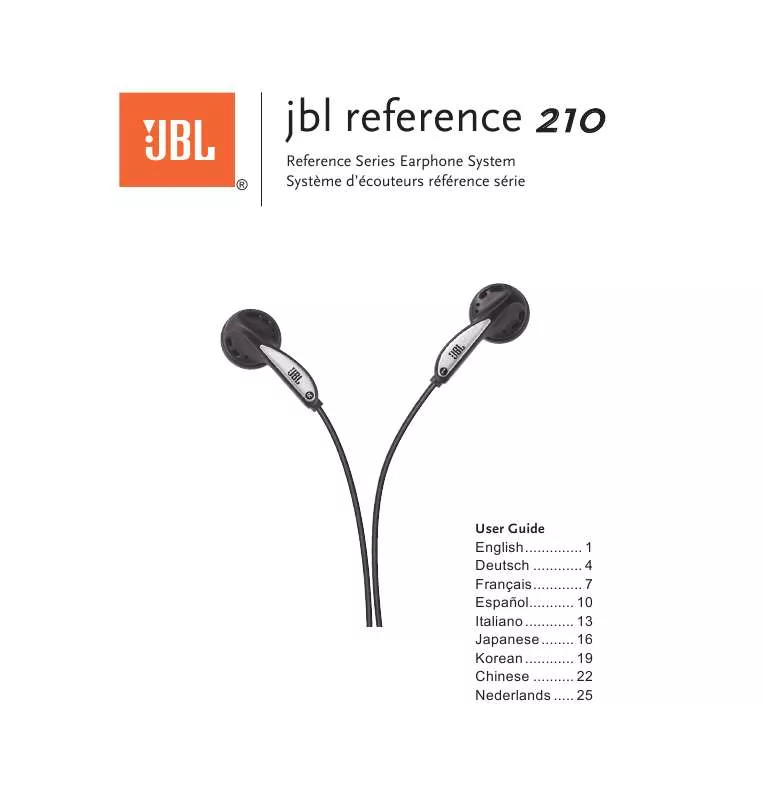 Mode d'emploi JBL REFERENCE 210