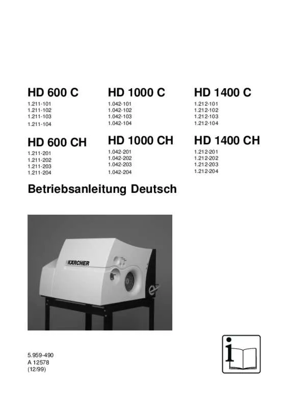 Mode d'emploi KARCHER HD 1000 C