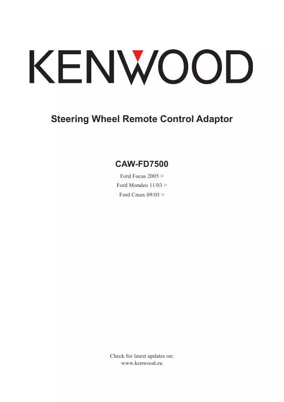 Mode d'emploi KENWOOD CAW-FD7500