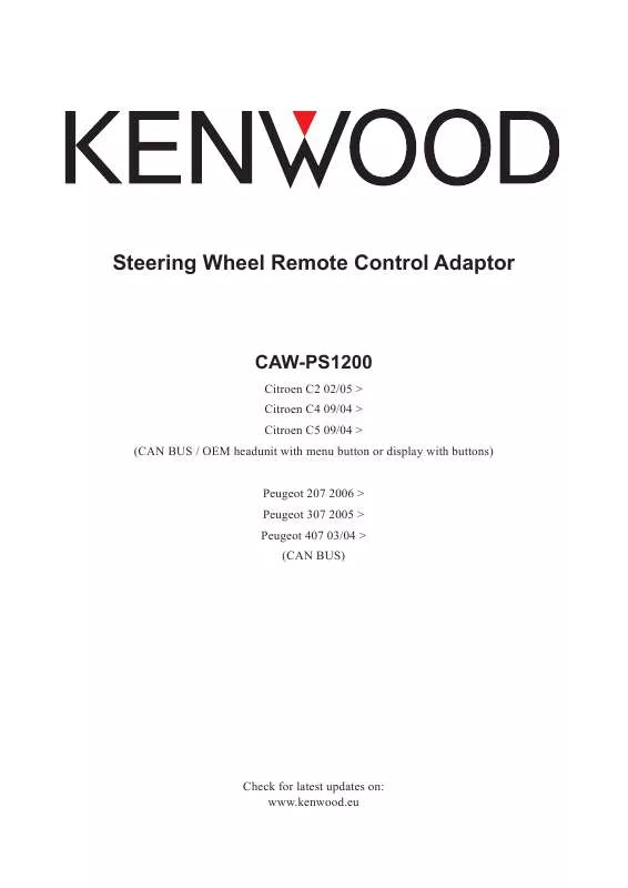 Mode d'emploi KENWOOD CAW-PS1200
