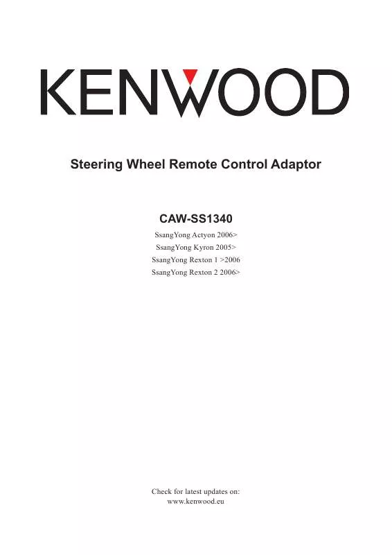 Mode d'emploi KENWOOD CAW-SS1340