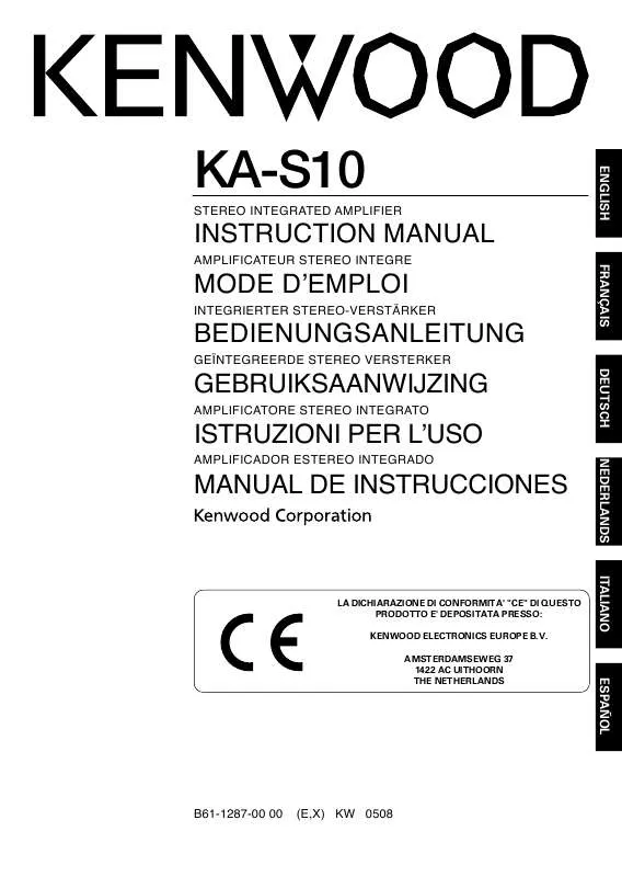 Mode d'emploi KENWOOD KA-S10
