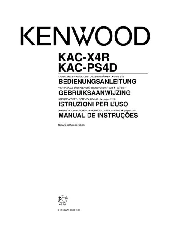 Mode d'emploi KENWOOD KAC-PS4D