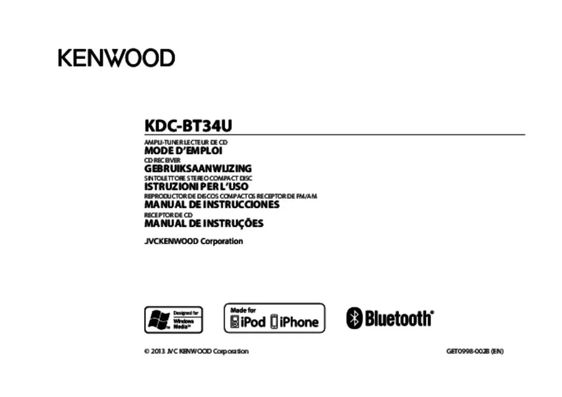 Mode d'emploi KENWOOD KDC-BT34U