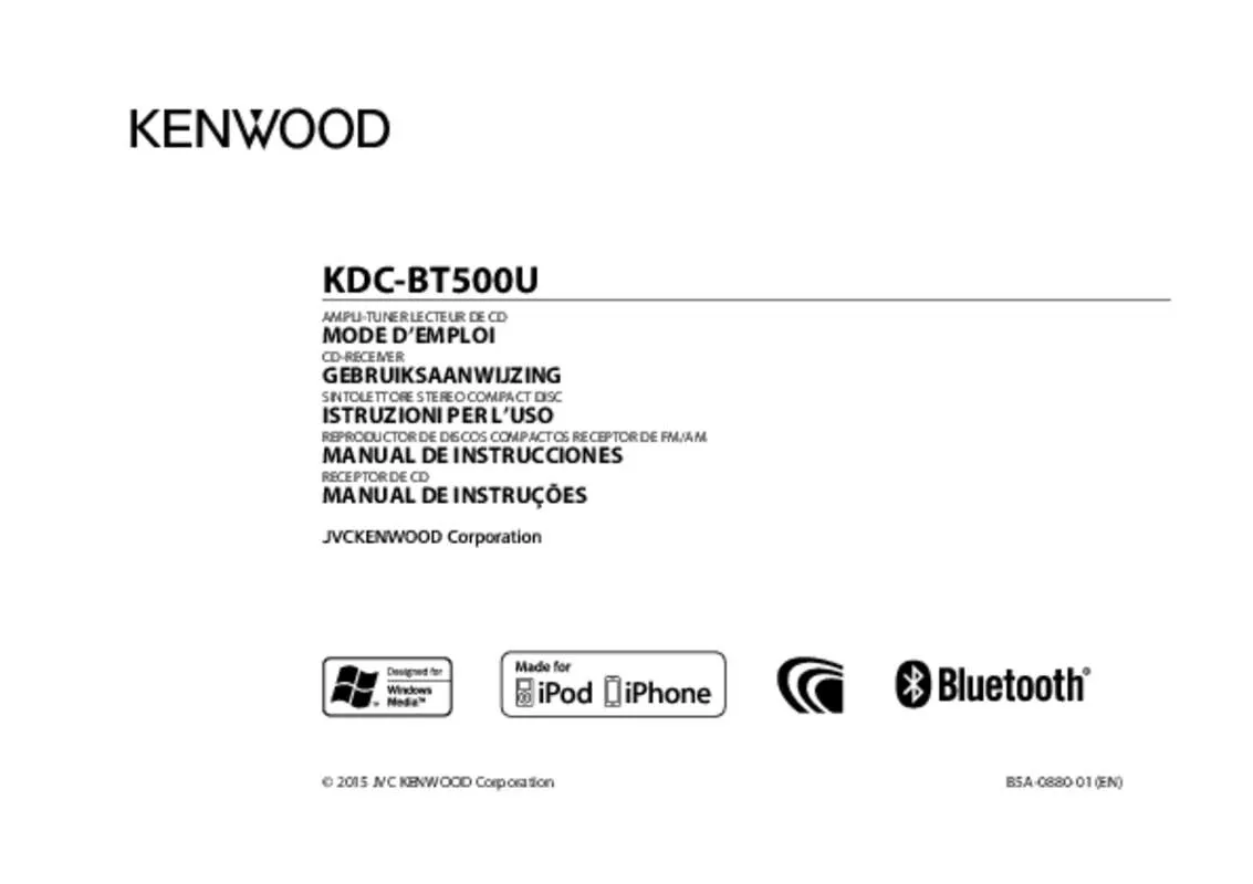 Mode d'emploi KENWOOD KDC-BT500U