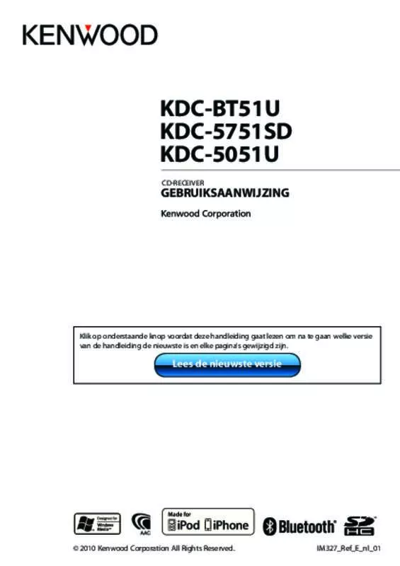Mode d'emploi KENWOOD KDC-BT51U
