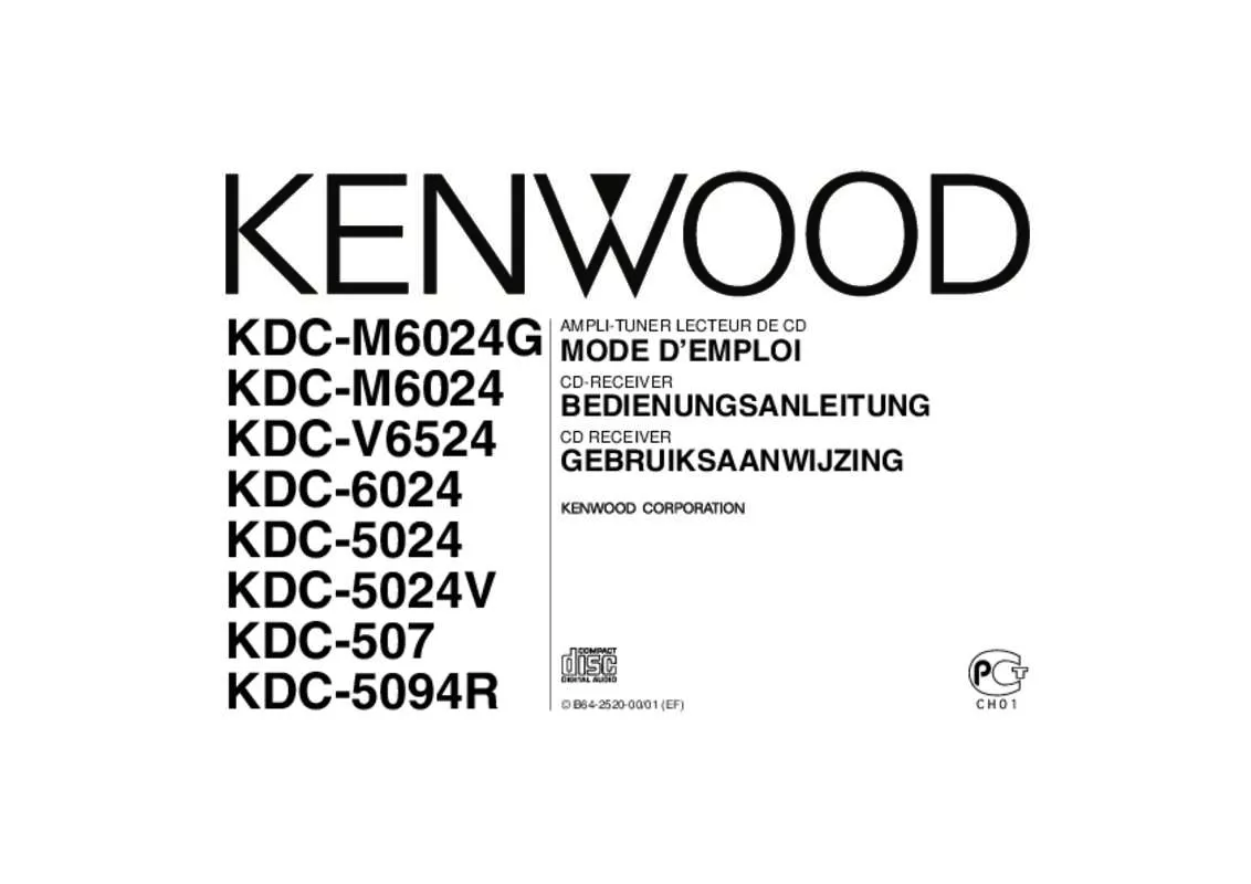 Mode d'emploi KENWOOD KDC-M6024