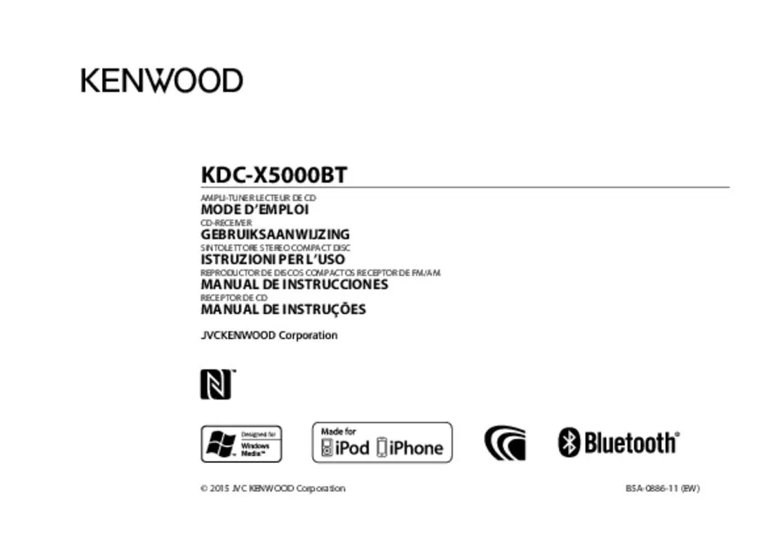 Mode d'emploi KENWOOD KDC-X5000BT