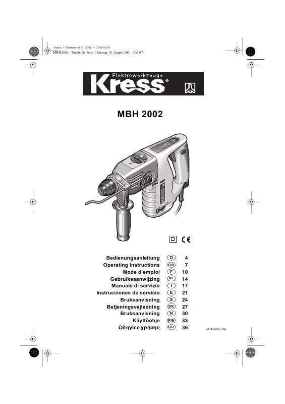 Mode d'emploi KRESS MBH 2002